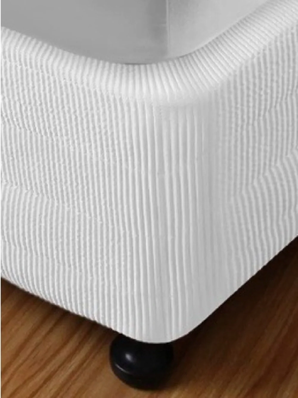 Box Spring Cover Wrap-Around Elastic Vertical Quilted Valance 16” Drop KING